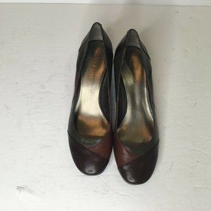 2@$25 Nine West Womens Brown Wedge Heel Leather